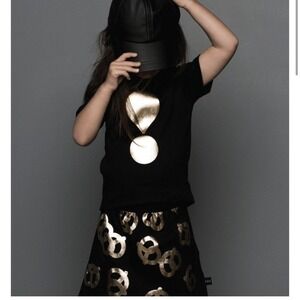 Huxbaby Black and Gold Pretzel Skirt